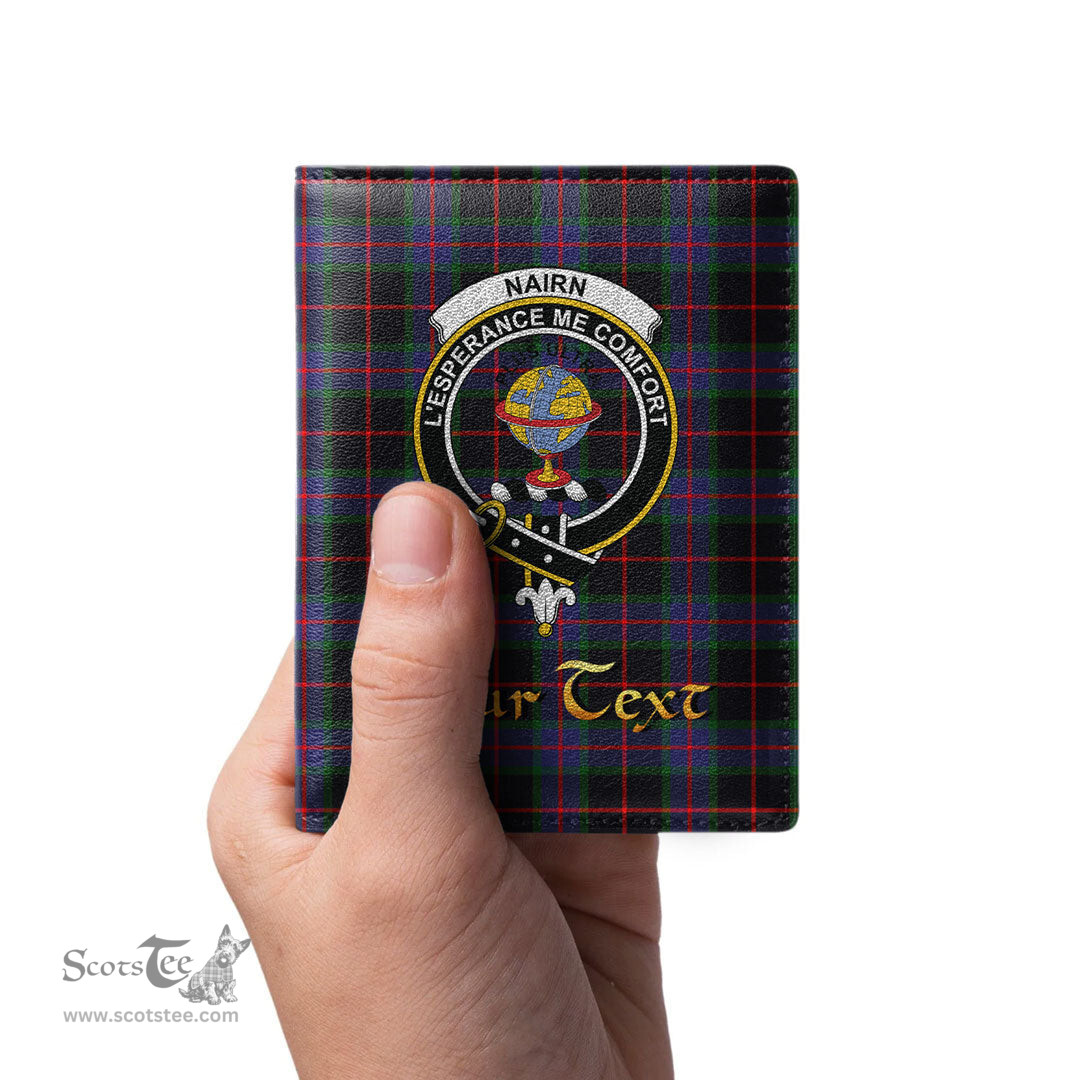 Scottish Nairn Clan Crest Tartan Mens Leather Wallet Tartan Wallet