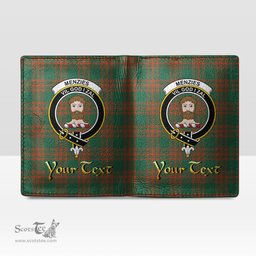 Scottish Menzies Green Ancient Clan Crest Tartan Mens Leather Wallet Tartan Wallet