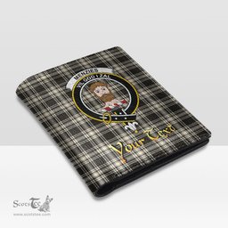 Scottish Menzies Black White Ancient Clan Crest Tartan Mens Leather Wallet Tartan Wallet