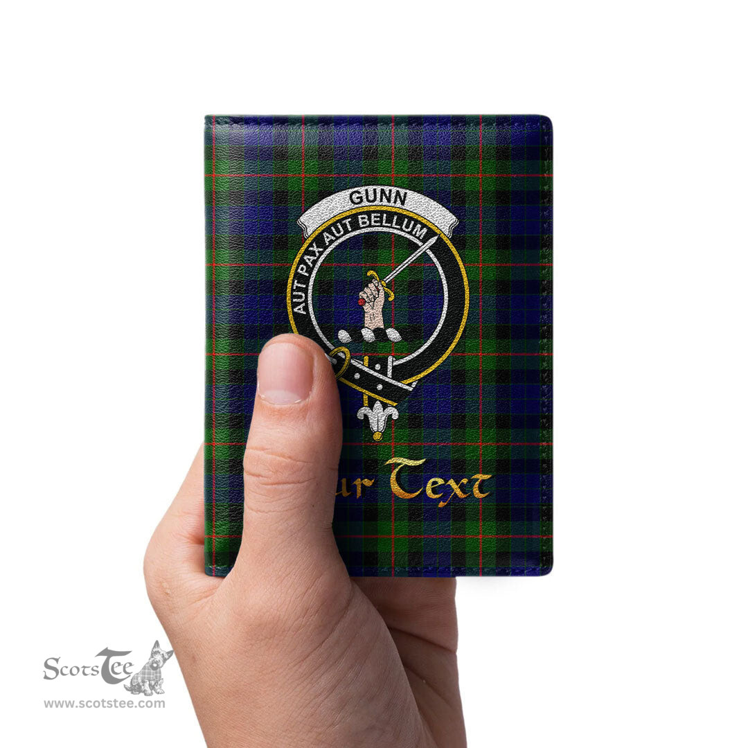 Scottish Gunn Modern Clan Crest Tartan Mens Leather Wallet Tartan Wallet