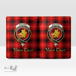 Scottish MacIver Modern Clan Crest Tartan Mens Leather Wallet Tartan Wallet