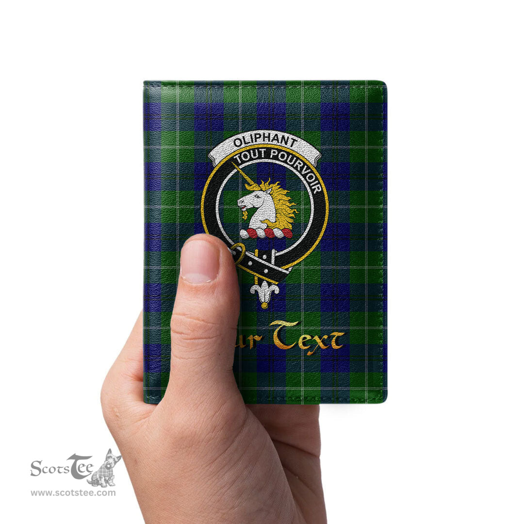 Scottish Oliphant Modern Clan Crest Tartan Mens Leather Wallet Tartan Wallet