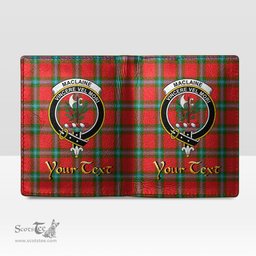 Scottish MacLaine of Loch Buie Clan Crest Tartan Mens Leather Wallet Tartan Wallet