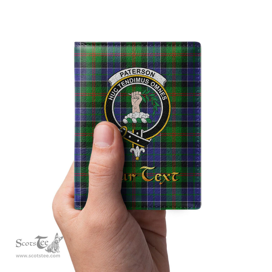 Scottish Paterson Clan Crest Tartan Mens Leather Wallet Tartan Wallet
