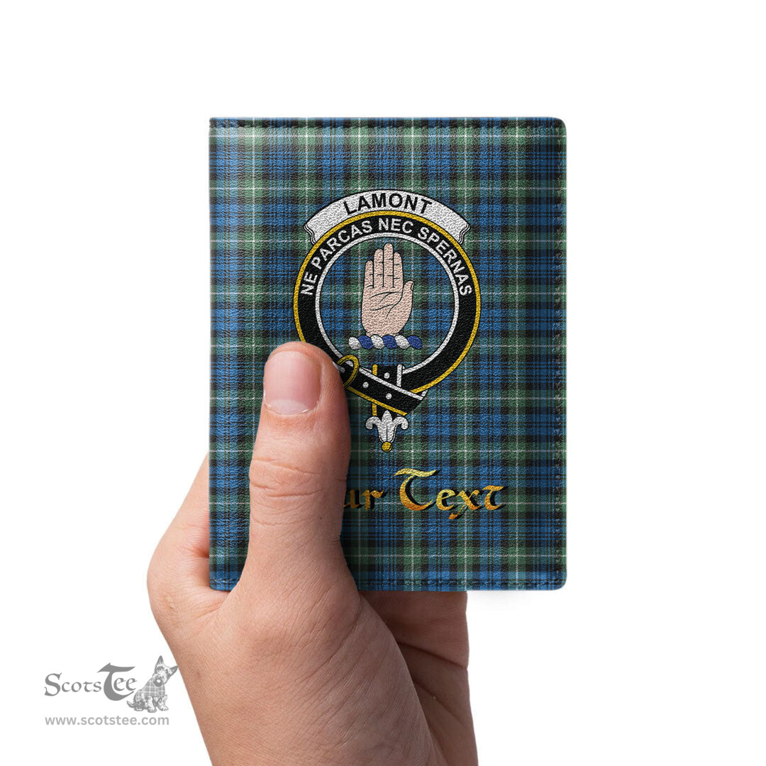Scottish Lamont Ancient Clan Crest Tartan Mens Leather Wallet Tartan Wallet