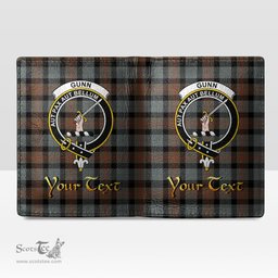Scottish Gunn Weathered Clan Crest Tartan Mens Leather Wallet Tartan Wallet