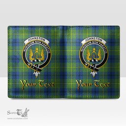 Scottish Johnston Ancient Clan Crest Tartan Mens Leather Wallet Tartan Wallet