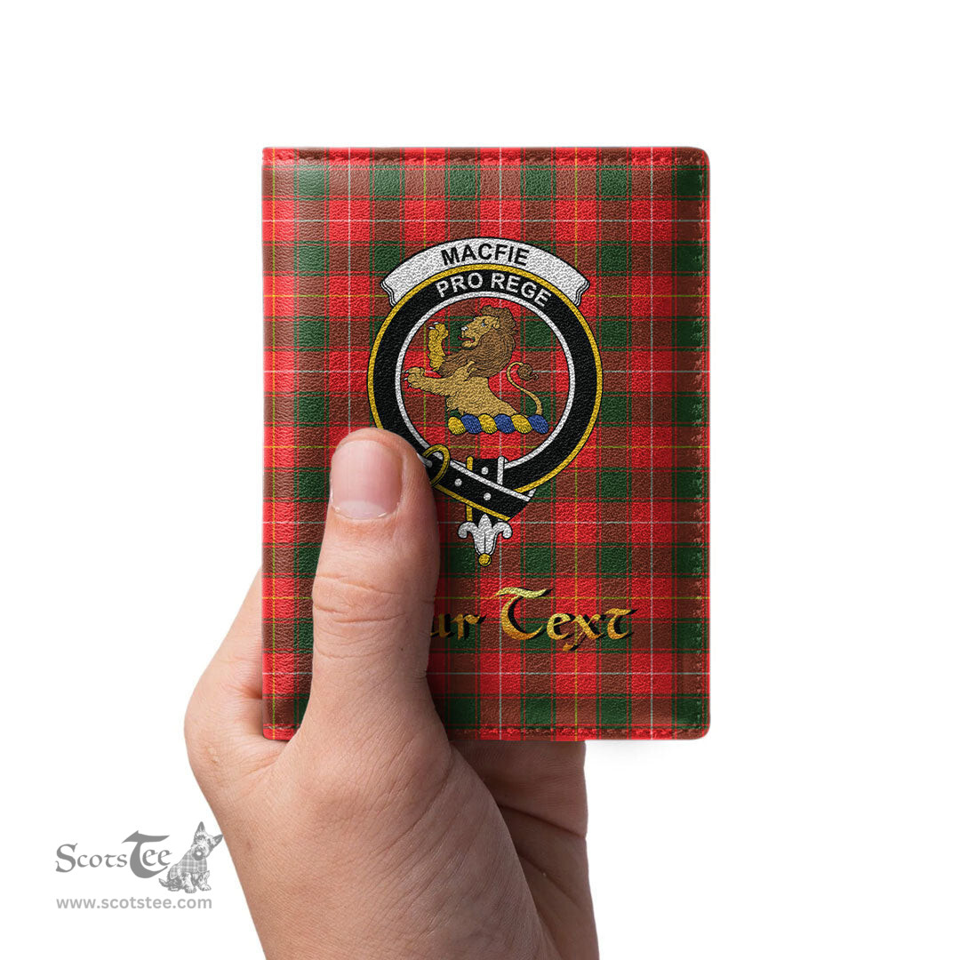 Scottish MacFie Clan Crest Tartan Mens Leather Wallet Tartan Wallet