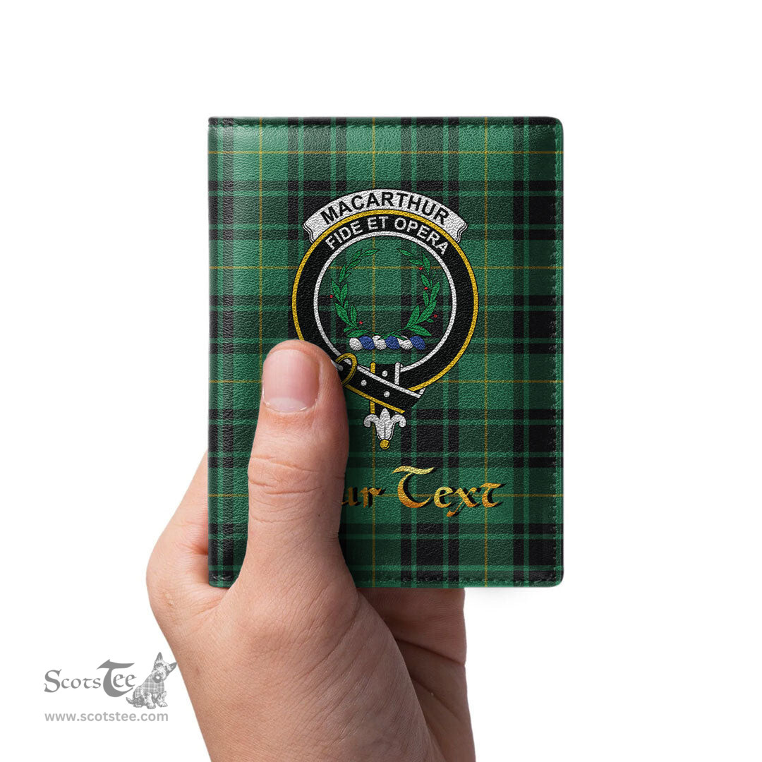 Scottish MacArthur Ancient Clan Crest Tartan Mens Leather Wallet Tartan Wallet