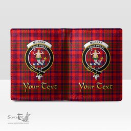 Scottish Murray of Tulloch Modern Clan Crest Tartan Mens Leather Wallet Tartan Wallet