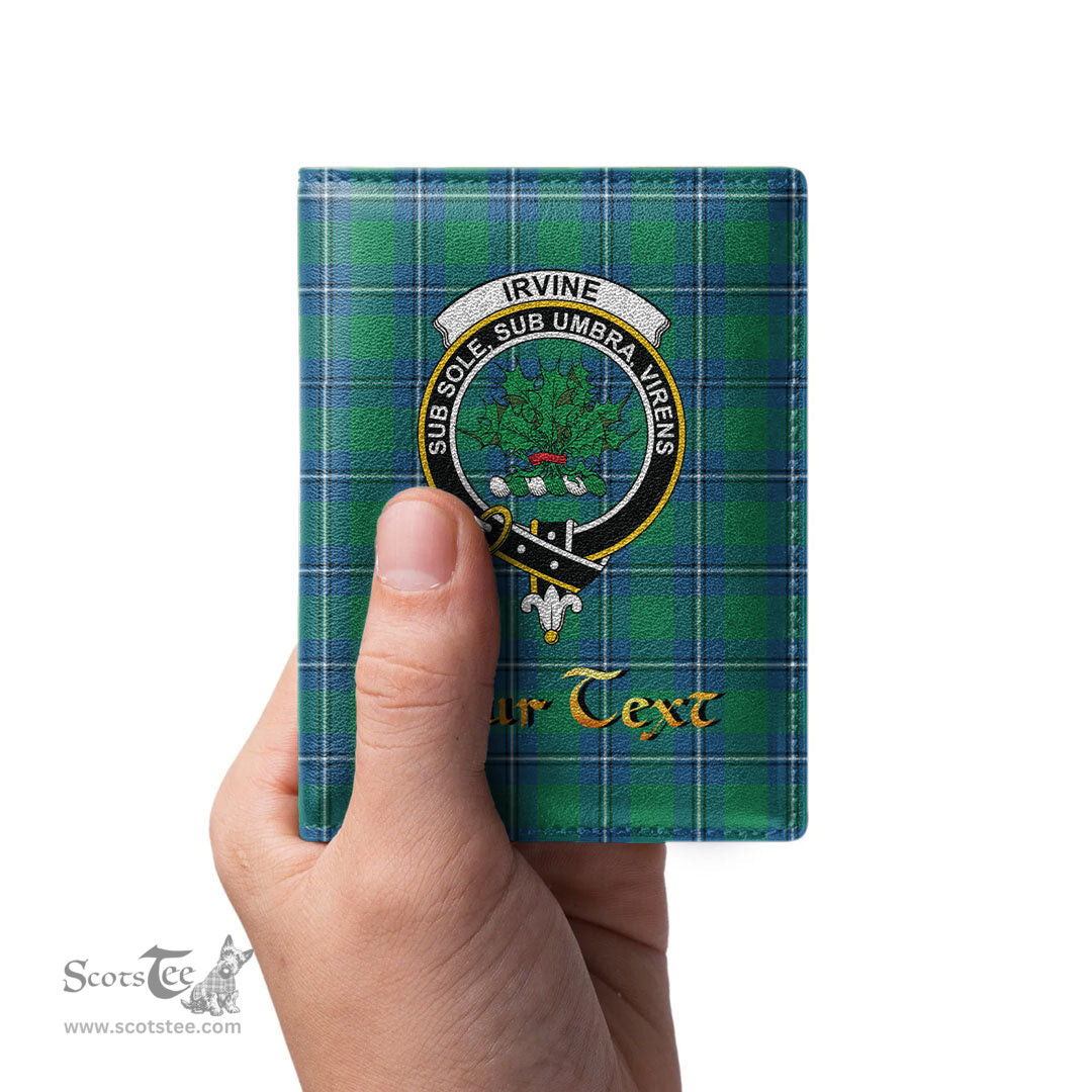 Scottish Irvine Ancient Clan Crest Tartan Mens Leather Wallet Tartan Wallet