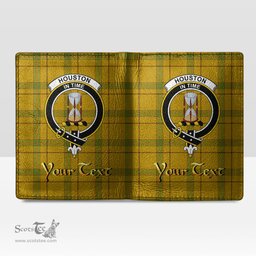 Scottish Houston Clan Crest Tartan Mens Leather Wallet Tartan Wallet
