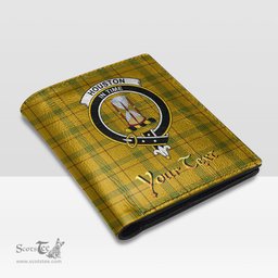 Scottish Houston Clan Crest Tartan Mens Leather Wallet Tartan Wallet