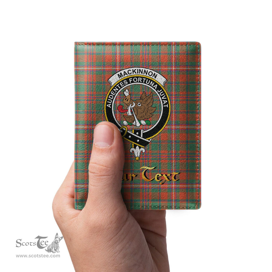 Scottish MacKinnon Ancient Clan Crest Tartan Mens Leather Wallet Tartan Wallet