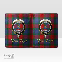 Scottish Mar Clan Crest Tartan Mens Leather Wallet Tartan Wallet