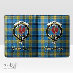 Scottish Laing Clan Crest Tartan Mens Leather Wallet Tartan Wallet