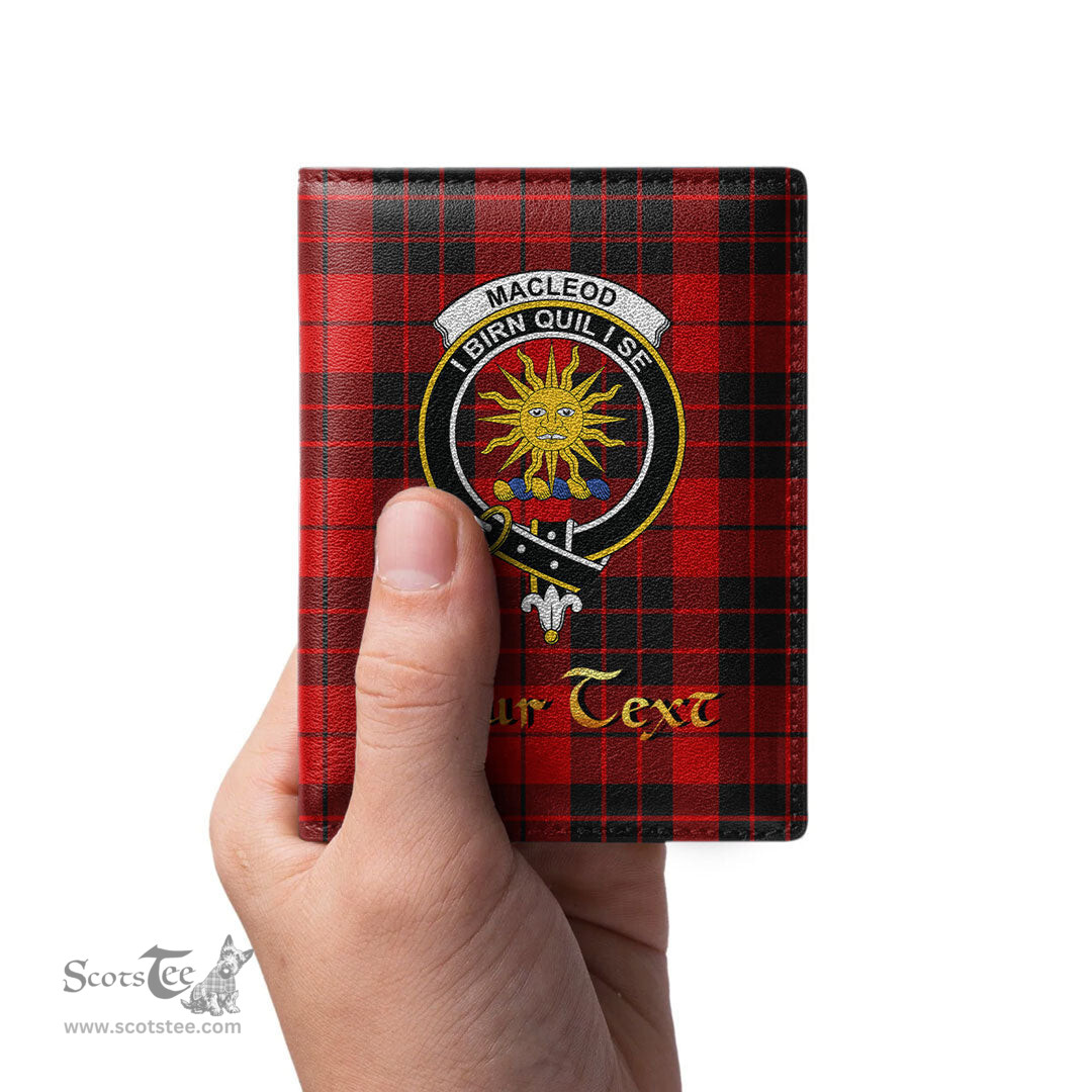 Scottish MacLeod of Raasay Clan Crest Tartan Mens Leather Wallet Tartan Wallet