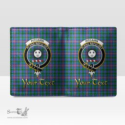 Scottish Pitcairn Hunting Clan Crest Tartan Mens Leather Wallet Tartan Wallet