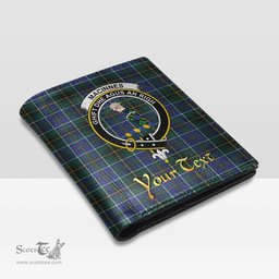 Scottish MacInnes Modern Clan Crest Tartan Mens Leather Wallet Tartan Wallet