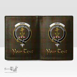 Scottish Gray Clan Crest Tartan Mens Leather Wallet Tartan Wallet