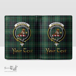 Scottish MacAulay Hunting Ancient Clan Crest Tartan Mens Leather Wallet Tartan Wallet