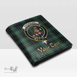 Scottish MacAulay Hunting Ancient Clan Crest Tartan Mens Leather Wallet Tartan Wallet