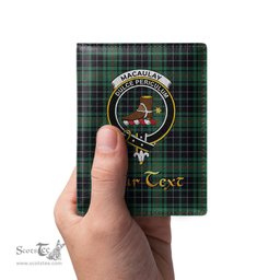 Scottish MacAulay Hunting Ancient Clan Crest Tartan Mens Leather Wallet Tartan Wallet