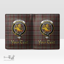 Scottish Nicolson Hunting Weathered Clan Crest Tartan Mens Leather Wallet Tartan Wallet