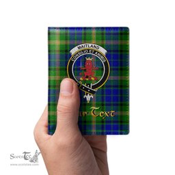 Scottish Maitland Clan Crest Tartan Mens Leather Wallet Tartan Wallet