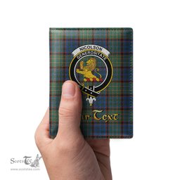 Scottish Nicolson Hunting Ancient Clan Crest Tartan Mens Leather Wallet Tartan Wallet