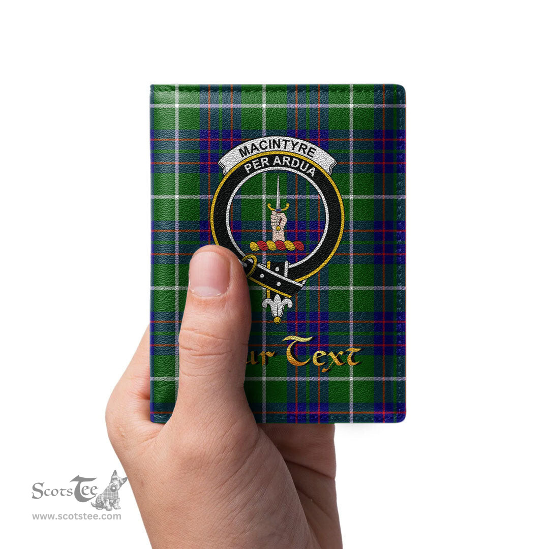 Scottish MacIntyre Hunting Modern Clan Crest Tartan Mens Leather Wallet Tartan Wallet