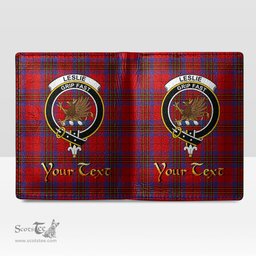 Scottish Leslie Modern Clan Crest Tartan Mens Leather Wallet Tartan Wallet