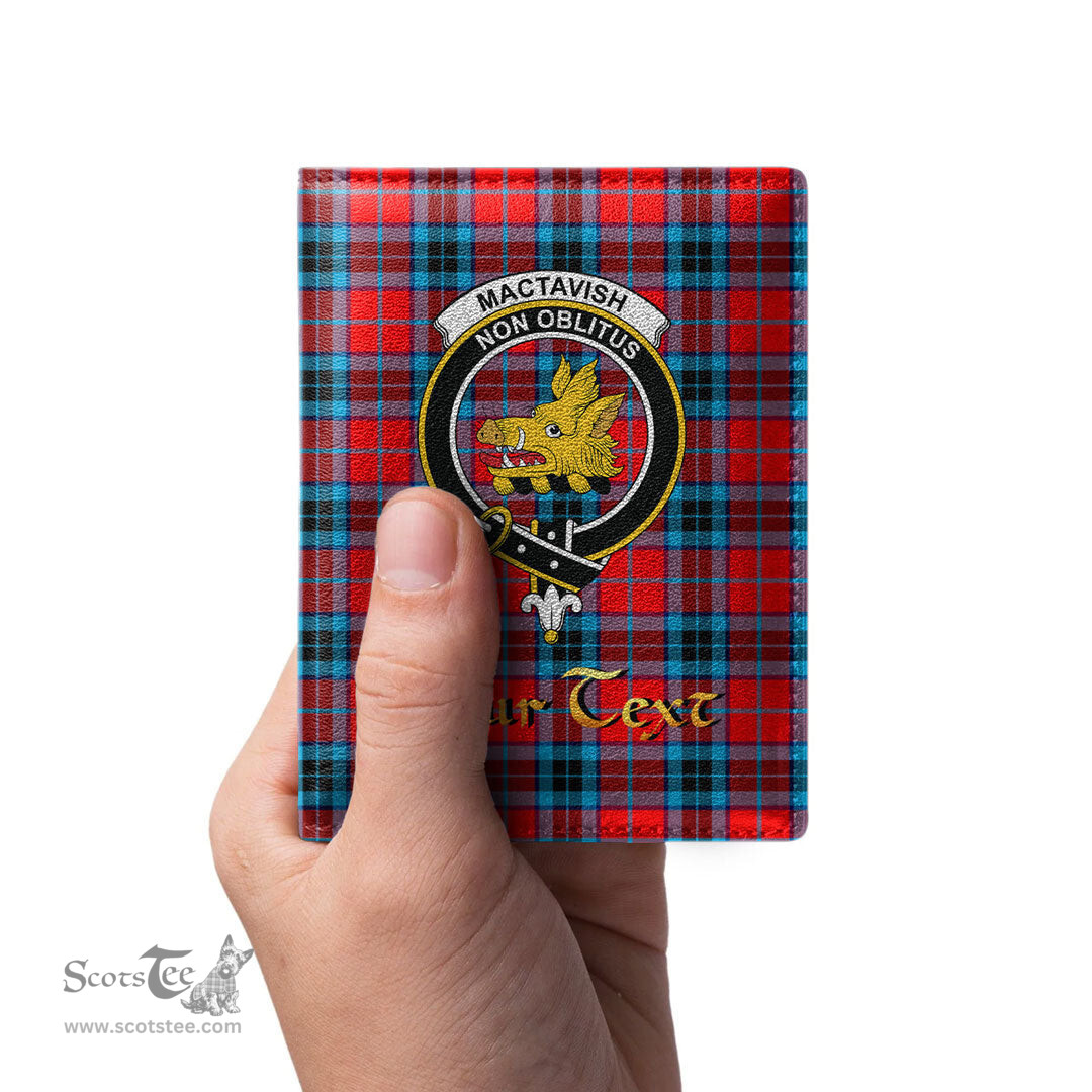 Scottish MacTavish Modern Clan Crest Tartan Mens Leather Wallet Tartan Wallet