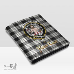 Scottish MacFarlane Black White Ancient Clan Crest Tartan Mens Leather Wallet Tartan Wallet