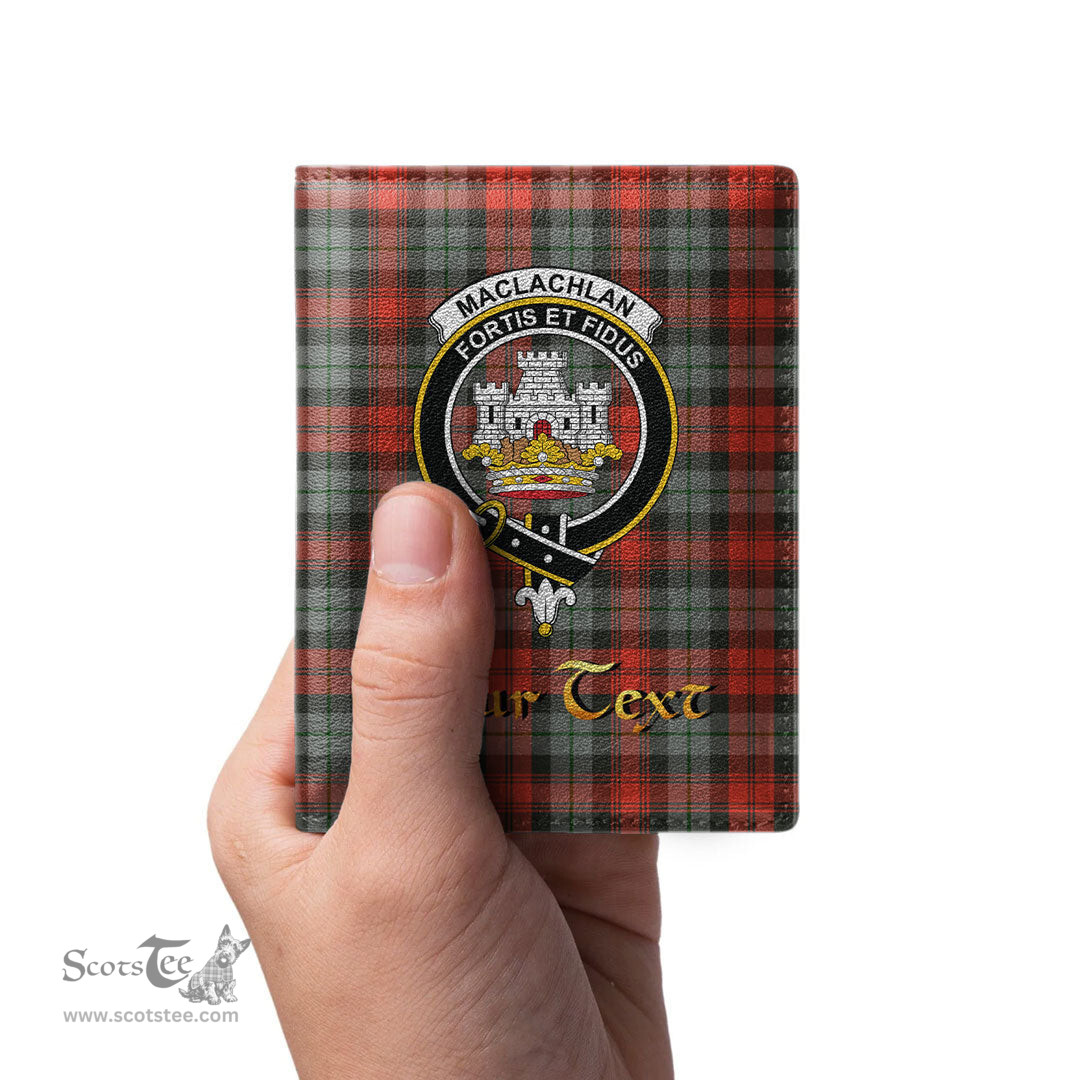 Scottish MacLachlan Weathered Clan Crest Tartan Mens Leather Wallet Tartan Wallet