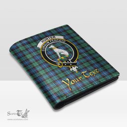 Scottish Hunter Ancient Clan Crest Tartan Mens Leather Wallet Tartan Wallet