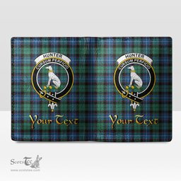 Scottish Hunter Ancient Clan Crest Tartan Mens Leather Wallet Tartan Wallet