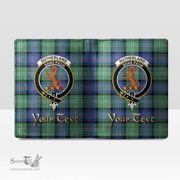 Scottish Sutherland Old Ancient Clan Crest Tartan Mens Leather Wallet Tartan Wallet