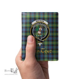 Scottish Watson Ancient Clan Crest Tartan Mens Leather Wallet Tartan Wallet