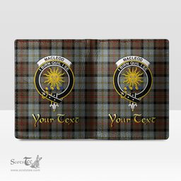 Scottish MacLeod of Harris Weathered Clan Crest Tartan Mens Leather Wallet Tartan Wallet