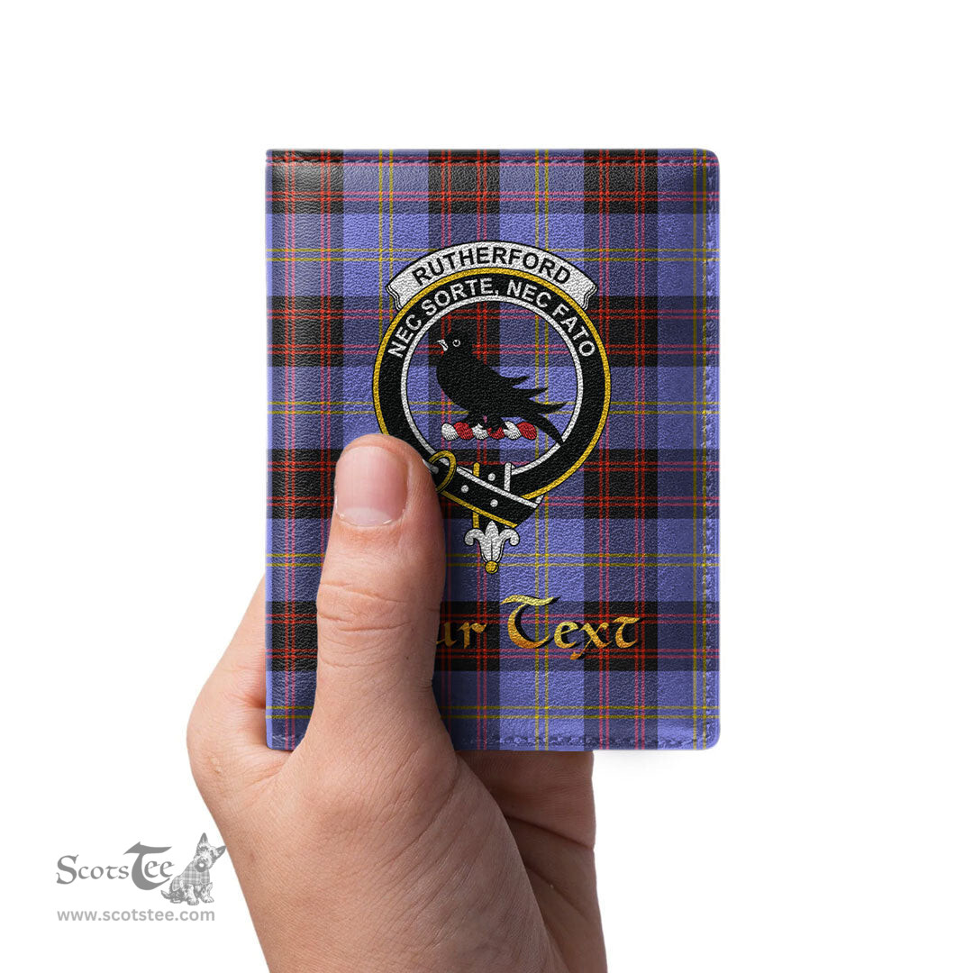 Scottish Rutherford Clan Crest Tartan Mens Leather Wallet Tartan Wallet