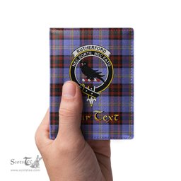 Scottish Rutherford Clan Crest Tartan Mens Leather Wallet Tartan Wallet