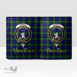Scottish Sempill Modern Clan Crest Tartan Mens Leather Wallet Tartan Wallet