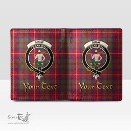 Scottish Shaw Red Modern Clan Crest Tartan Mens Leather Wallet Tartan Wallet