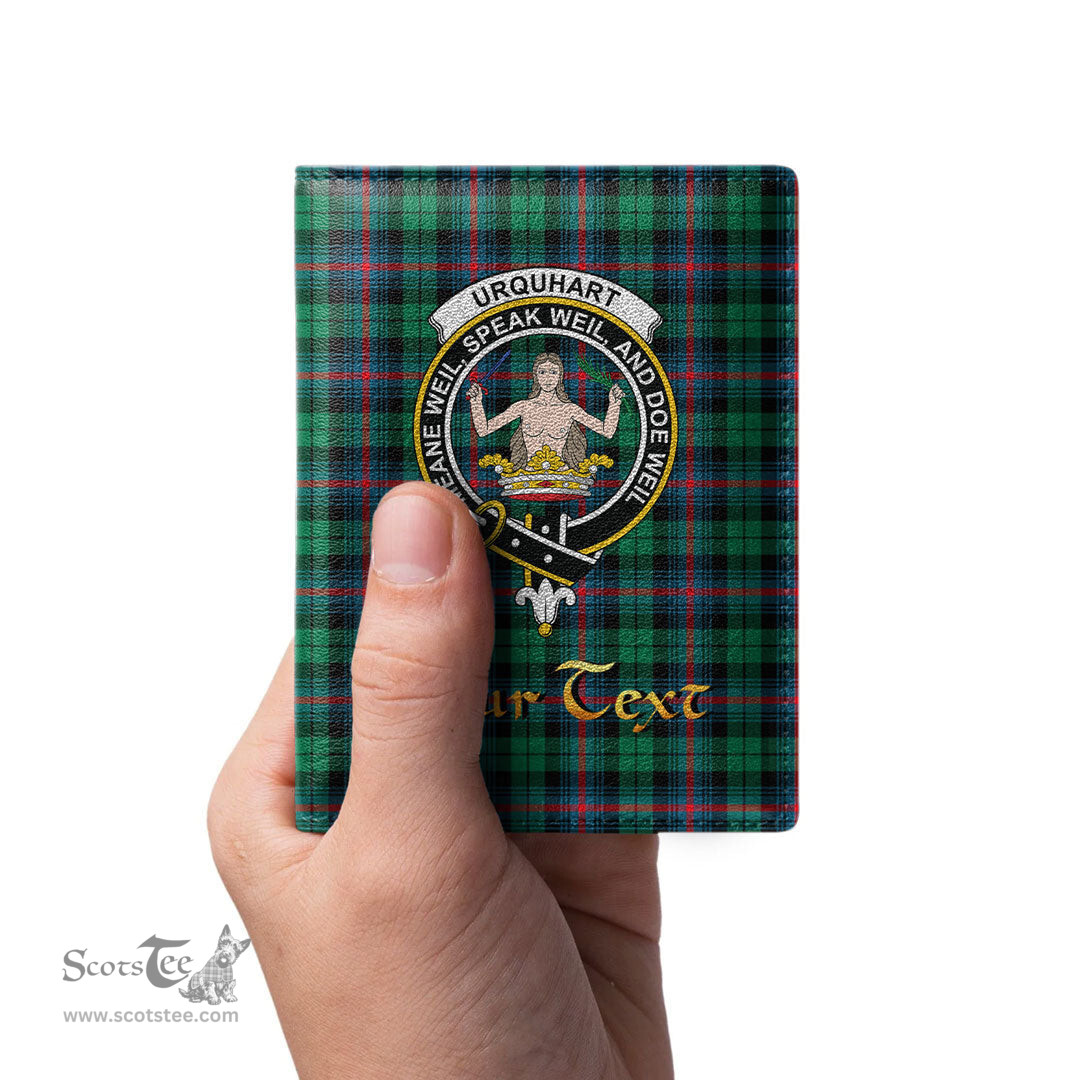 Scottish Urquhart Broad Red Ancient Clan Crest Tartan Mens Leather Wallet Tartan Wallet