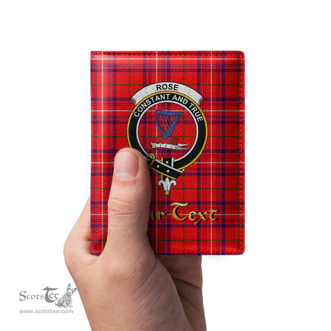 Scottish Rose Modern Clan Crest Tartan Mens Leather Wallet Tartan Wallet
