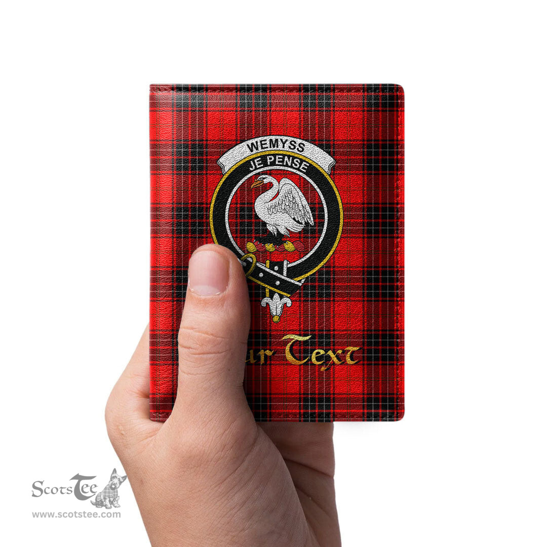 Scottish Wemyss Modern Clan Crest Tartan Mens Leather Wallet Tartan Wallet
