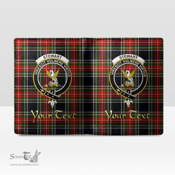Scottish Stewart Black Clan Crest Tartan Mens Leather Wallet Tartan Wallet