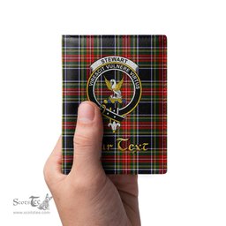 Scottish Stewart Black Clan Crest Tartan Mens Leather Wallet Tartan Wallet