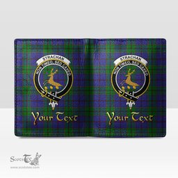 Scottish Strachan Clan Crest Tartan Mens Leather Wallet Tartan Wallet